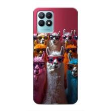 Чохол з принтом стильні тварини для RealMe NARZO 50 (Лами в окулярах)