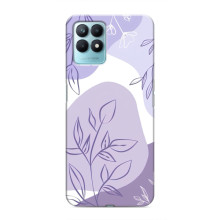 Силконовий чохол з принтом в квітах на Realme NARZO 50 – Фіолетовий дизайн