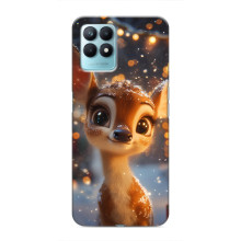 Яркий чехол для Realme NARZO 50 с Зимними Оленятами – Оленёнок среди гирлянд