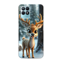 Яркий чехол для Realme NARZO 50 с Зимними Оленятами – Оленёнок в лесу