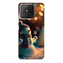 Чехлы на Новый Год Realme NARZO 50A – Снеговик праздничный