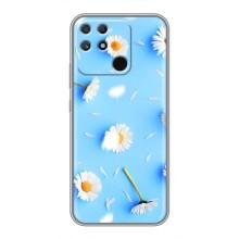 Чохол з Квітами для Realme NARZO 50A (ромашки на блакитному)
