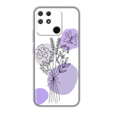 Силиконовый чехол с принтом в цветах на Realme NARZO 50A – Фиолетовый букет