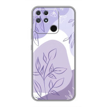 Силиконовый чехол с принтом в цветах на Realme NARZO 50A – Фиолетовый дизайн