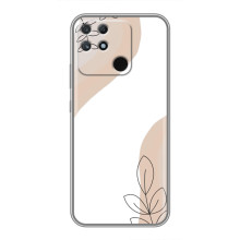 Силиконовый чехол с принтом в цветах на Realme NARZO 50A – Нюдовый дизайн