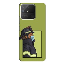 Силиконовый бампер (Работники) на Realme NARZO 50A – Пожарник