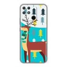 Силіконовий бампер з картинкою звірів для Realme NARZO 50A (Олень із шарфом)