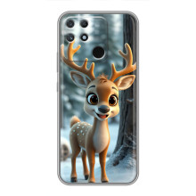 Яскравий чохол для Realme NARZO 50A з Зимові Оленята – Оленятко в лісі