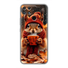Друкований чохол 'Звірята з кавою' для Realme NARZO 50A – Білка з кавою