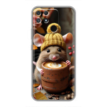 Друкований чохол 'Звірята з кавою' для Realme NARZO 50A – Мишка з кавою