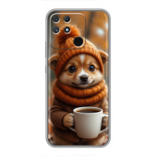 Друкований чохол 'Звірята з кавою' для Realme NARZO 50A – Песик з кавою