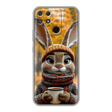 Друкований чохол 'Звірята з кавою' для Realme NARZO 50A – Зайчик з кавою