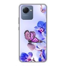 Чехлы с Цветами для Realme NARZO 50i Prime (VPrint) (Бабочка на цветочке)