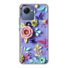 Чехлы с Цветами для Realme NARZO 50i Prime (VPrint) (Цветочный дизайн)