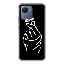 Чехлы (Знак сердечка) на Realme NARZO 50i Prime – Сердце на черном