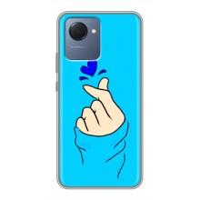 Чехлы (Знак сердечка) на Realme NARZO 50i Prime – Сердце на синем