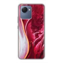 Чехол для Реалми Нарзо 50i Прайм - с принтом (Дизайнерские) (AlphaPrint) (Мрамор красный)