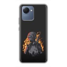 Силиконовый чехол с картинкой "Герой Pubg" на Realme NARZO 50i Prime – В огне