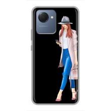 Чохол з картинкою Модні Дівчата Realme NARZO 50i Prime (Дівчина з телефоном)