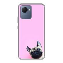 Бампер для Realme NARZO 50i Prime с картинкой "Песики" (Собака на розовом)