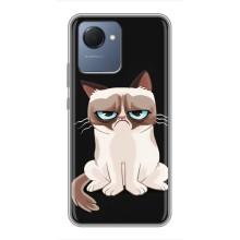 Чехол с принтом для Realme NARZO 50i Prime (AlphaPrint) Модные коты (Грустный кот)