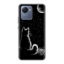 Чехол с принтом для Realme NARZO 50i Prime (AlphaPrint) Модные коты (Котик и луна)