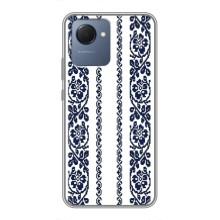 Силиконовый Чехол на Realme NARZO 50i Prime с картинкой Вышиванки – Синяя вышиванка