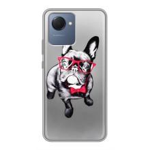 Чехол (ТПУ) Милые собачки для Realme NARZO 50i Prime (Бульдог в очках)