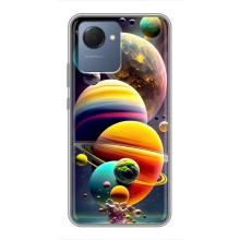 Чехол (ТПУ) с планетами на Realme NARZO 50i Prime – Солнечна система