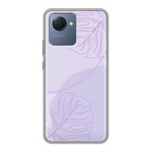 Чохол квітковий дизайн для Realme NARZO 50i Prime – Монстера фіолетова