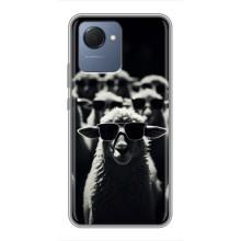 Чехол с принтом стильные животные для Реалми Нарзо 50i Прайм – Овечка в очках