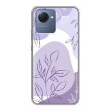 Силиконовый чехол с принтом в цветах на Realme NARZO 50i Prime – Фиолетовый дизайн
