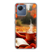 Чохол з унікальним дизайном 'Осінь з кавою' для Realme NARZO 50i Prime – Кава і дощ