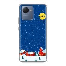 Силиконовый бампер на рождество для Realme NARZO 50i Prime (Город в снегу)