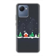 Силиконовый бампер на рождество для Realme NARZO 50i Prime (Город зимний)