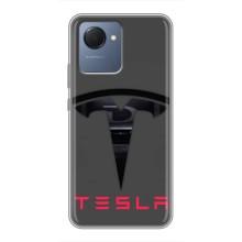 Силиконовый бампер с картинкой машины на Realme NARZO 50i Prime – Logo TESLA
