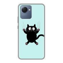 Силиконовый чехол с котиком для Realme NARZO 50i Prime – Падающий кот