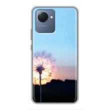 Силиконовый Чехол с одуванчиками на Realme NARZO 50i Prime – Закат с одуванчиком