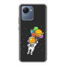 Силиконовый Чехол с принтом "Космонавты" на Realme NARZO 50i Prime – Космонавт с шариками
