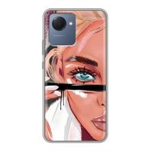 Силіконовый Чохол на Realme NARZO 50i Prime з картинкой Модных девушек (Дівчина та вії)