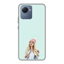 Силіконовый Чохол на Realme NARZO 50i Prime з картинкой Модных девушек (В шапці)