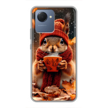 Друкований чохол 'Звірята з кавою' для Realme NARZO 50i Prime – Білка з кавою