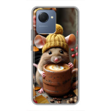 Друкований чохол 'Звірята з кавою' для Realme NARZO 50i Prime – Мишка з кавою