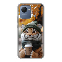 Друкований чохол 'Звірята з кавою' для Realme NARZO 50i Prime – Тигр з кавою