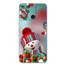 Чехлы на Новый Год Realme NARZO 80 Lite 4G (Снеговик в шапке)