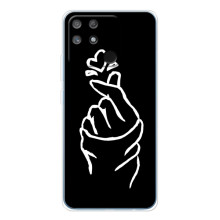 Чехлы (Знак сердечка) на Realme NARZO 80 Lite 4G (Сердце на черном)