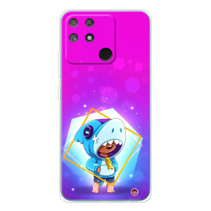 Чехол Бравл Старс для Realme NARZO 80 Lite 4G – Леон в костюме Акулы