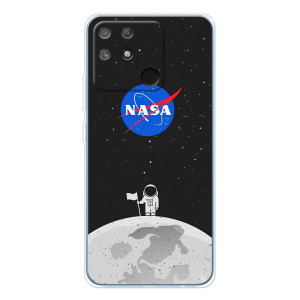 Силиконовый бампер с принтом "Наса" на Realme NARZO 80 Lite 4G – Космонавт NASA