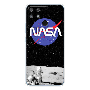 Силиконовый бампер с принтом "Наса" на Realme NARZO 80 Lite 4G – Nasa на луне