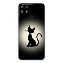 Чехол с принтом для Realme NARZO 80 Lite 4G (AlphaPrint) Модные коты (Силуэт котика)